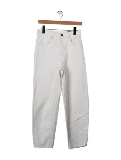 Pre-owned Goldsign High-rise Straight Leg Jeans In Grey/white