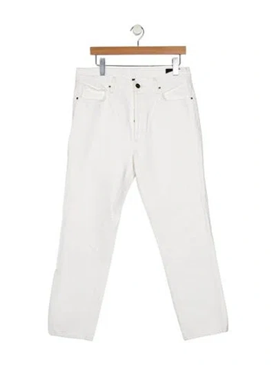 Pre-owned Goldsign High-rise Straight Leg Jeans In White