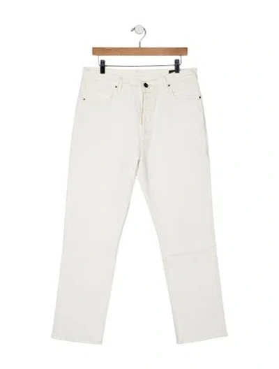 Pre-owned Goldsign High-rise Straight Leg Jeans In White