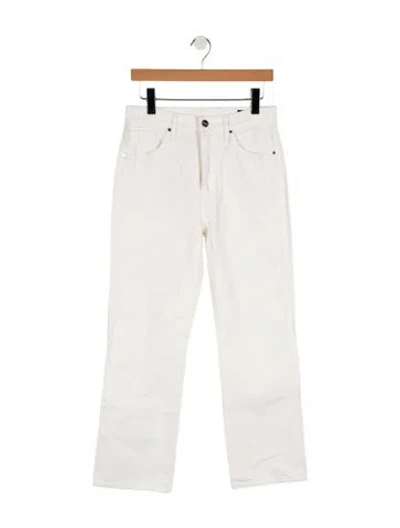 Pre-owned Goldsign High-rise Straight Leg Jeans In White