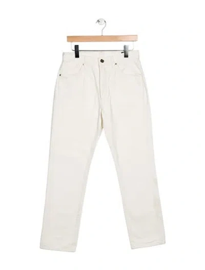 Pre-owned Goldsign High-rise Straight Leg Jeans In White