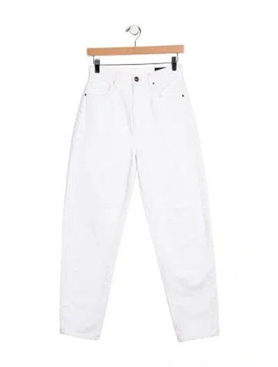 Pre-owned Goldsign High-rise Straight Leg Jeans In White