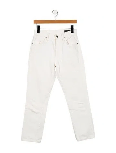 Pre-owned Goldsign High-rise Straight Leg Jeans In White