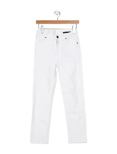 Pre-owned Goldsign High-rise Straight Leg Jeans In White