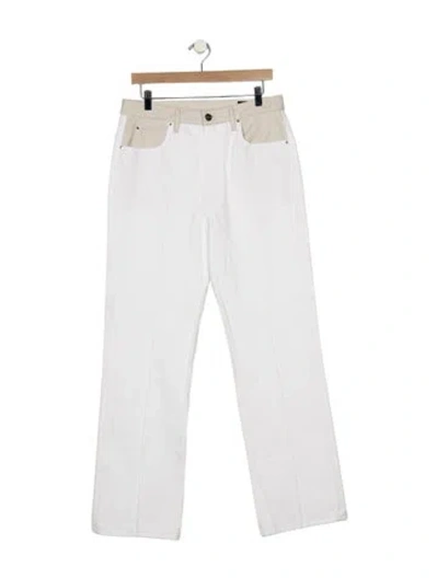 Pre-owned Goldsign High-rise Straight Leg Jeans In White