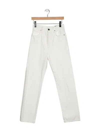 Pre-owned Goldsign High-rise Straight Leg Jeans In White