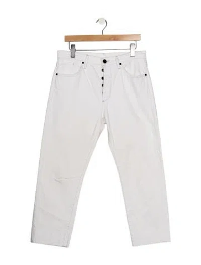 Pre-owned Goldsign High-rise Straight Leg Jeans In White