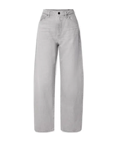 Goldsign High-rise Straight-leg Organic Jeans In Gray