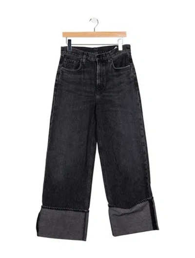 Pre-owned Goldsign High-rise Wide Leg Jeans In Black