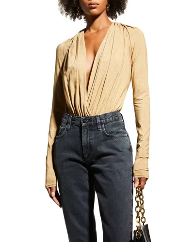 Goldsign Hilda Bodysuit In Gold Lurex
