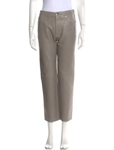Pre-owned Goldsign Lamb Leather Straight Leg Pants W/ Tags In Neutrals