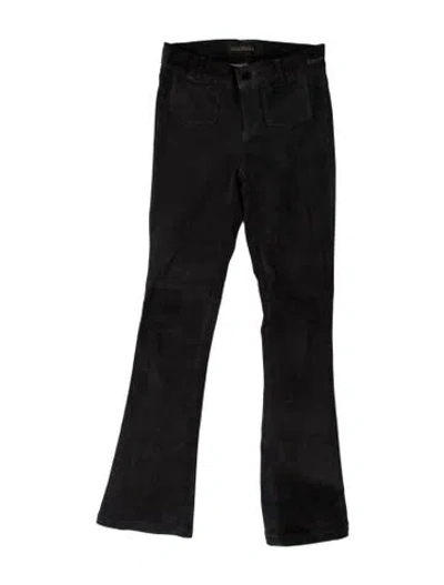 Pre-owned Goldsign Leather Flared Pants In Black