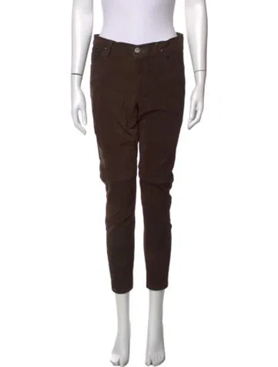 Pre-owned Goldsign Leather Skinny Leg Pants In Brown