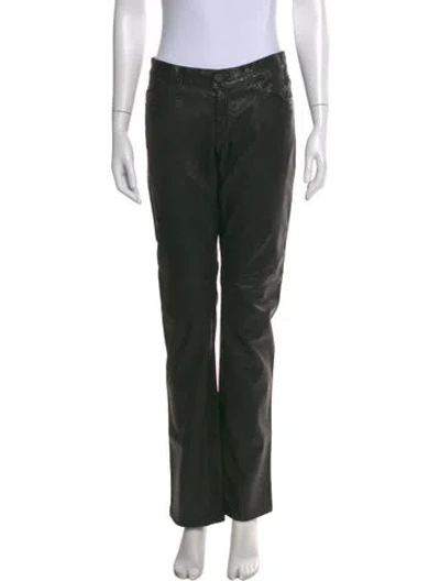 Pre-owned Goldsign Leather Straight Leg Pants In Black