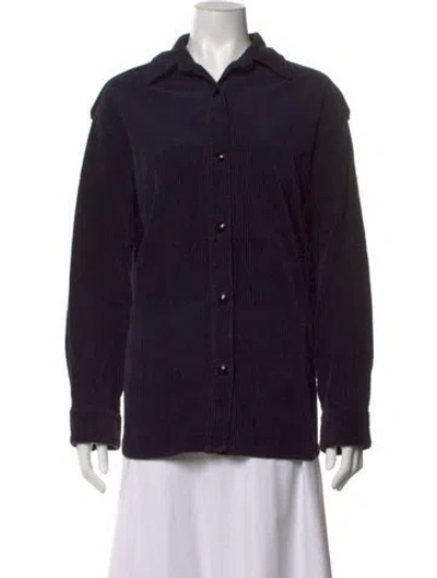 Pre-owned Goldsign Long Sleeve Button-up Top In Blue