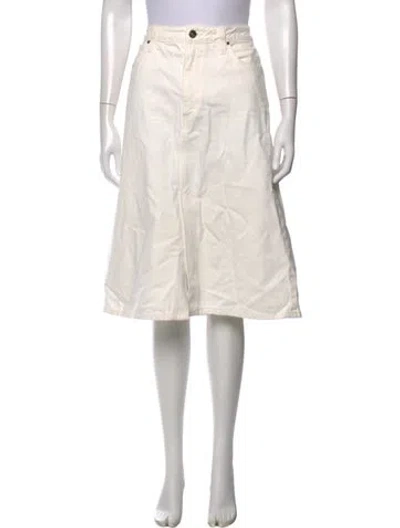 Pre-owned Goldsign Midi Length Skirt In White