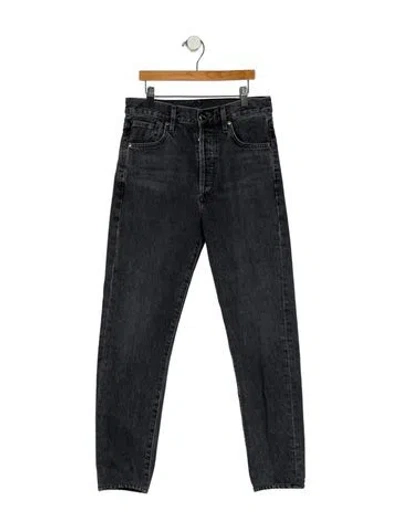 Pre-owned Goldsign Mid-rise Straight Leg Jeans In Gray