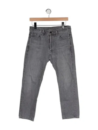 Pre-owned Goldsign Mid-rise Straight Leg Jeans In Gray