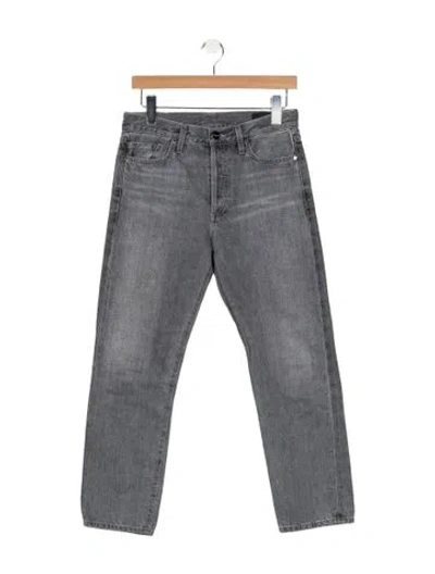 Pre-owned Goldsign Mid-rise Straight Leg Jeans In Gray