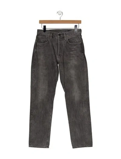 Pre-owned Goldsign Mid-rise Straight Leg Jeans In Grey