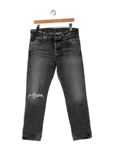 Pre-owned Goldsign Mid-rise Straight Leg Jeans In Grey