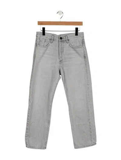 Pre-owned Goldsign Mid-rise Straight Leg Jeans In Grey