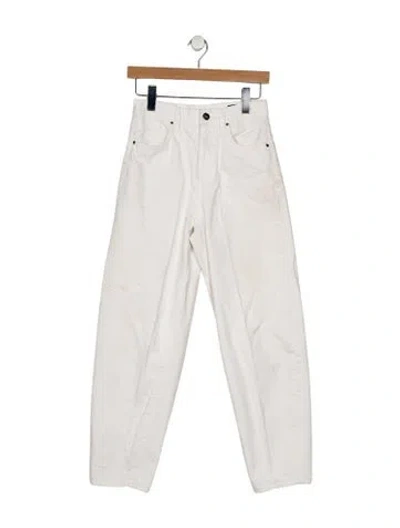 Pre-owned Goldsign Mid-rise Straight Leg Jeans In White