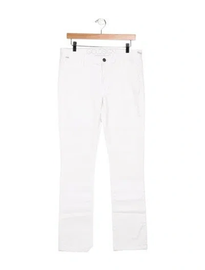 Pre-owned Goldsign Mid-rise Straight Leg Jeans In White