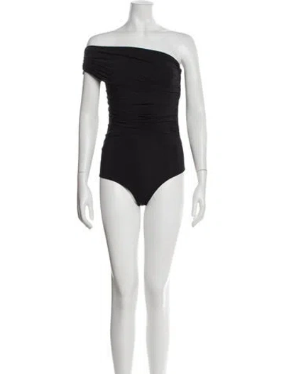 Pre-owned Goldsign Off-the-shoulder Sleeveless Bodysuit In Black