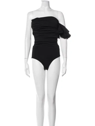 Pre-owned Goldsign Off-the-shoulder Sleeveless Bodysuit In Black