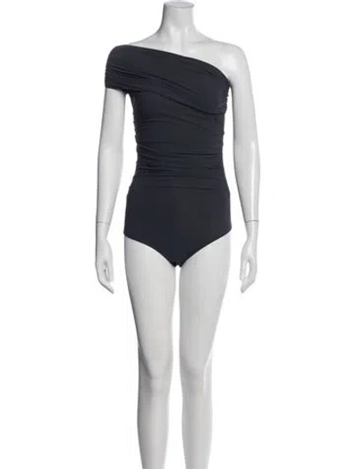 Pre-owned Goldsign One-shoulder Sleeveless Bodysuit In Blue