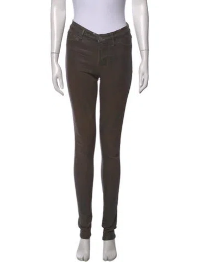 Pre-owned Goldsign Printed Skinny Leg Pants In Brown