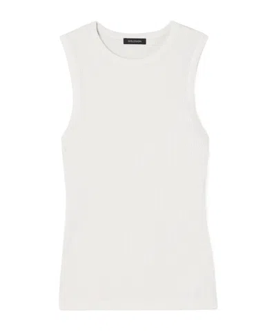 Goldsign Ribbed Stretch-jersey Tank In White