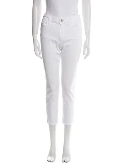 Pre-owned Goldsign Skinny Leg Pants In White