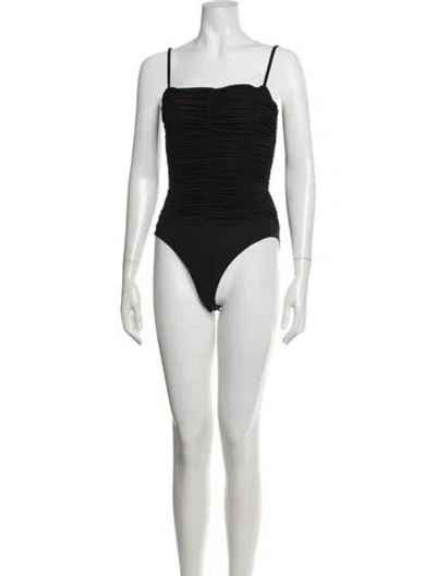 Pre-owned Goldsign Square Neckline Sleeveless Bodysuit In Black