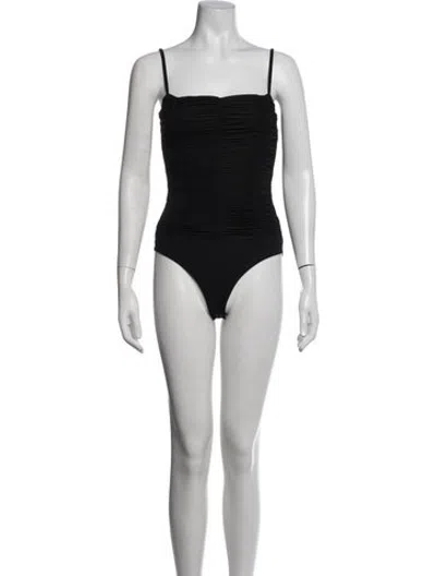 Pre-owned Goldsign Square Neckline Sleeveless Bodysuit In Black