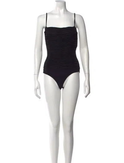 Pre-owned Goldsign Square Neckline Sleeveless Bodysuit In Black
