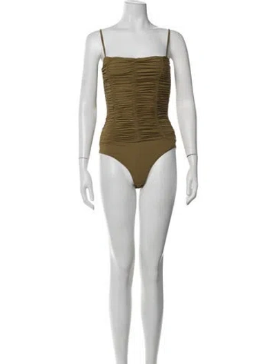Pre-owned Goldsign Square Neckline Sleeveless Bodysuit In Brown