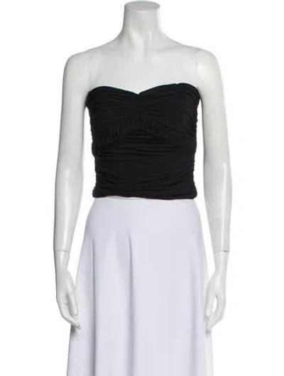 Pre-owned Goldsign Strapless Crop Top In Black