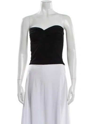 Pre-owned Goldsign Strapless Crop Top In Black