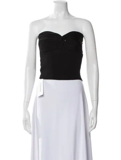 Pre-owned Goldsign Strapless Crop Top In Black