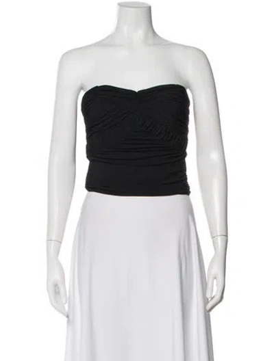 Pre-owned Goldsign Strapless Crop Top In Black