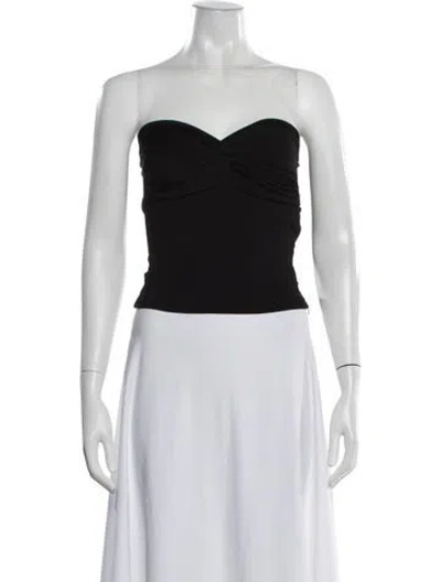 Pre-owned Goldsign Strapless Crop Top In Black