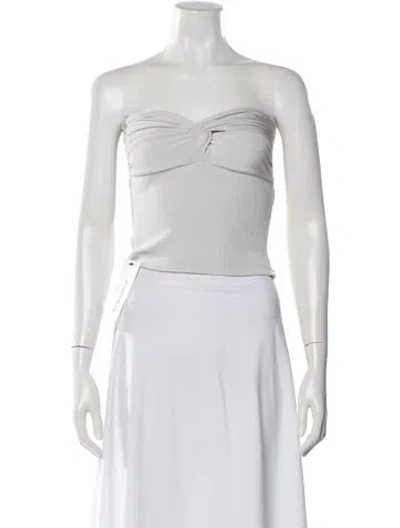 Pre-owned Goldsign Strapless Crop Top In Neutral