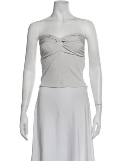 Pre-owned Goldsign Strapless Crop Top In Neutrals