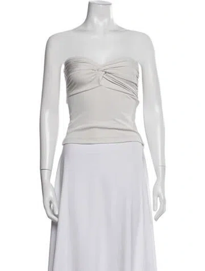 Pre-owned Goldsign Strapless Crop Top In White