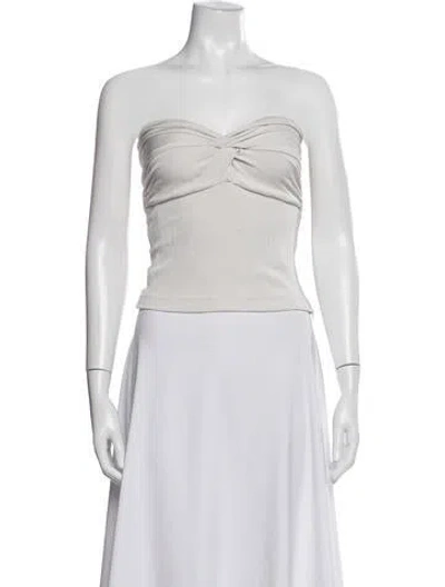 Pre-owned Goldsign Strapless Crop Top In White