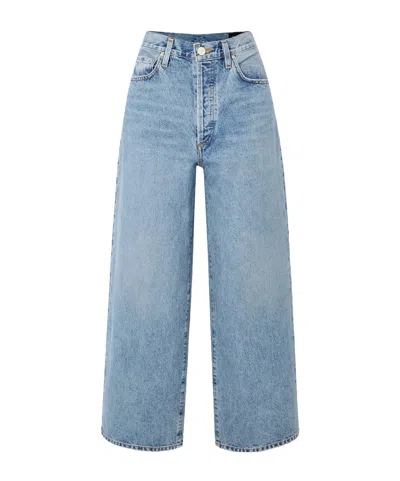 Goldsign The Storey Cropped High-rise Wide-leg Jeans In Blue