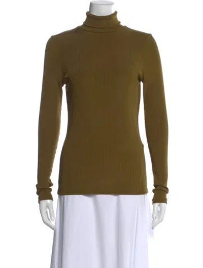 Pre-owned Goldsign Turtleneck Long Sleeve Top In Green