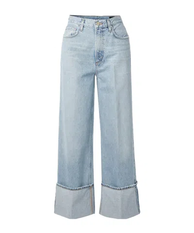 Goldsign Vintage High-waisted Wide-leg Jeans In Blue